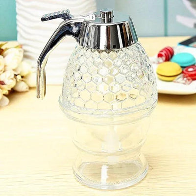 Transparent Glass Honey Juice Syrup Dispenser Pot